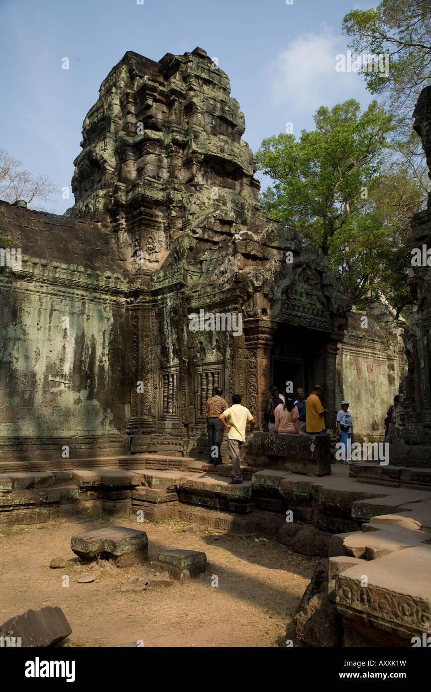 Touristen-Vist die Ruinen der Ta Prohm Tempel in Kambodscha Stockfoto