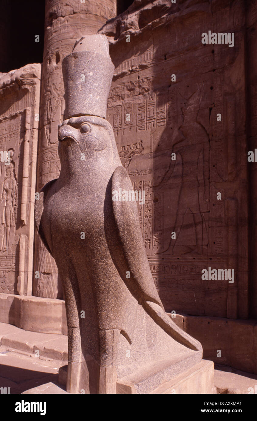 Edfu Tempel, Horus Stockfoto