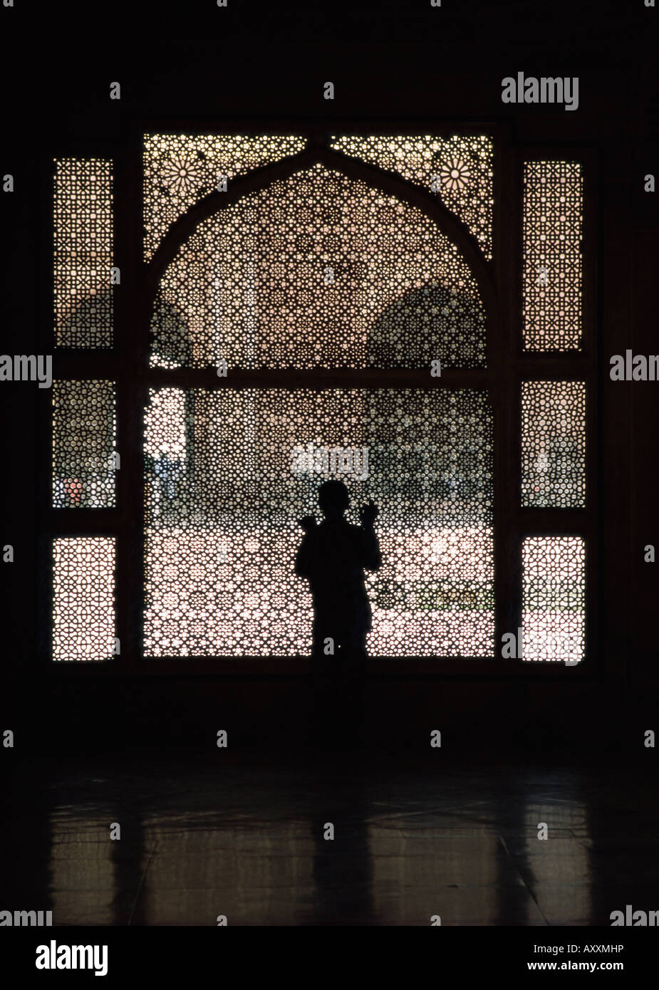 Reich verzierte Bildschirm, Fatehpur Sikri, UNESCO-Weltkulturerbe, Bundesstaat Uttar Pradesh, Indien, Asien Stockfoto