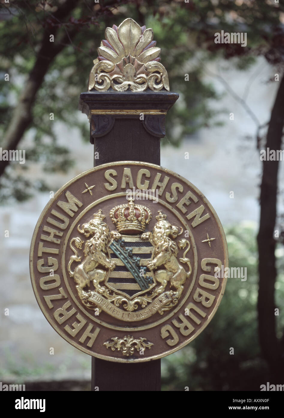 Coburg, Veste, Staatswappen von Sachsen, Coburg Und Gotha Stockfoto
