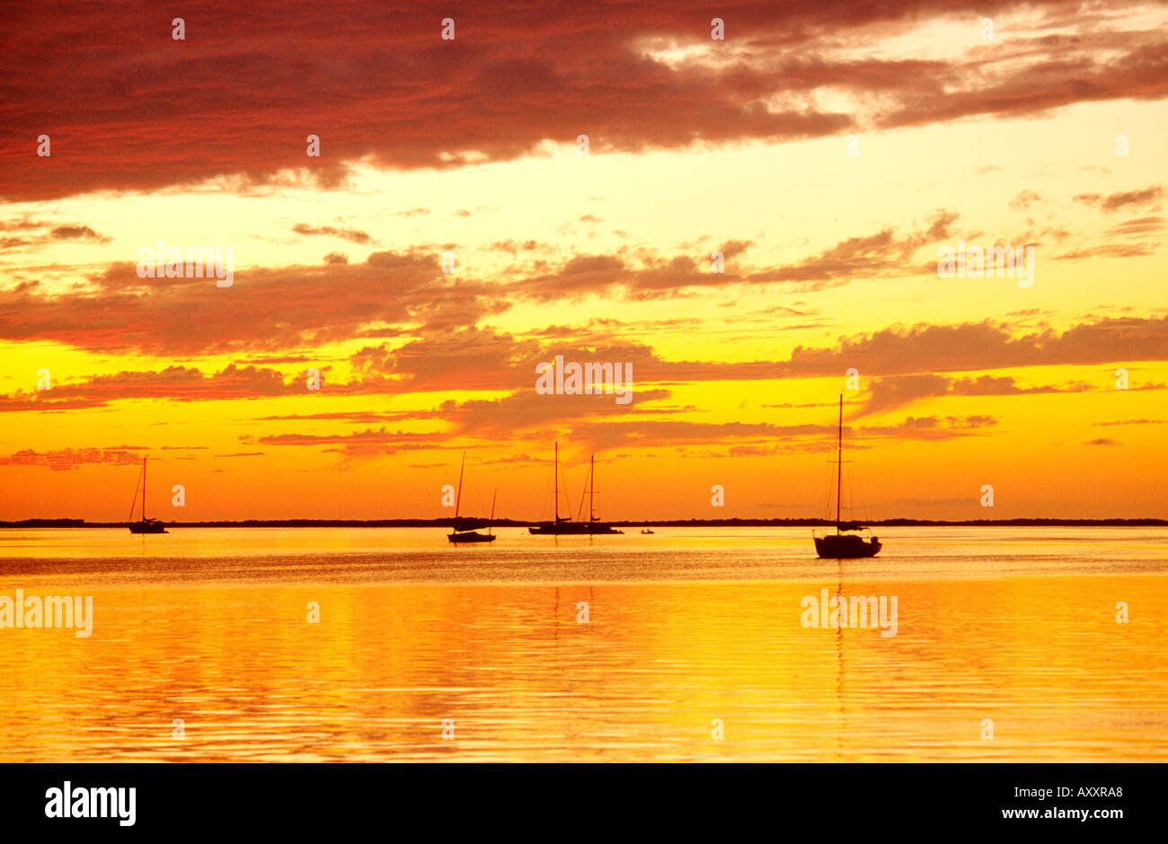 Sonnenuntergang über dem Golf von Mexiko von in der Nähe von Key West in den Florida Keys, USA Stockfoto