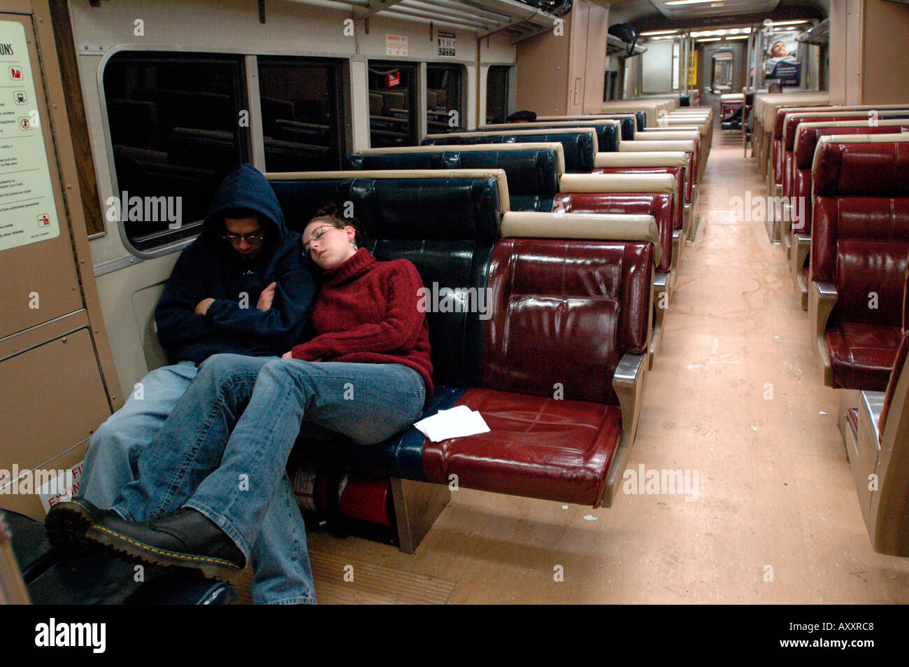 Letzte MetroNorth s-Bahn am 1 50 AM Grand Central Station, New Haven Conn Stockfoto