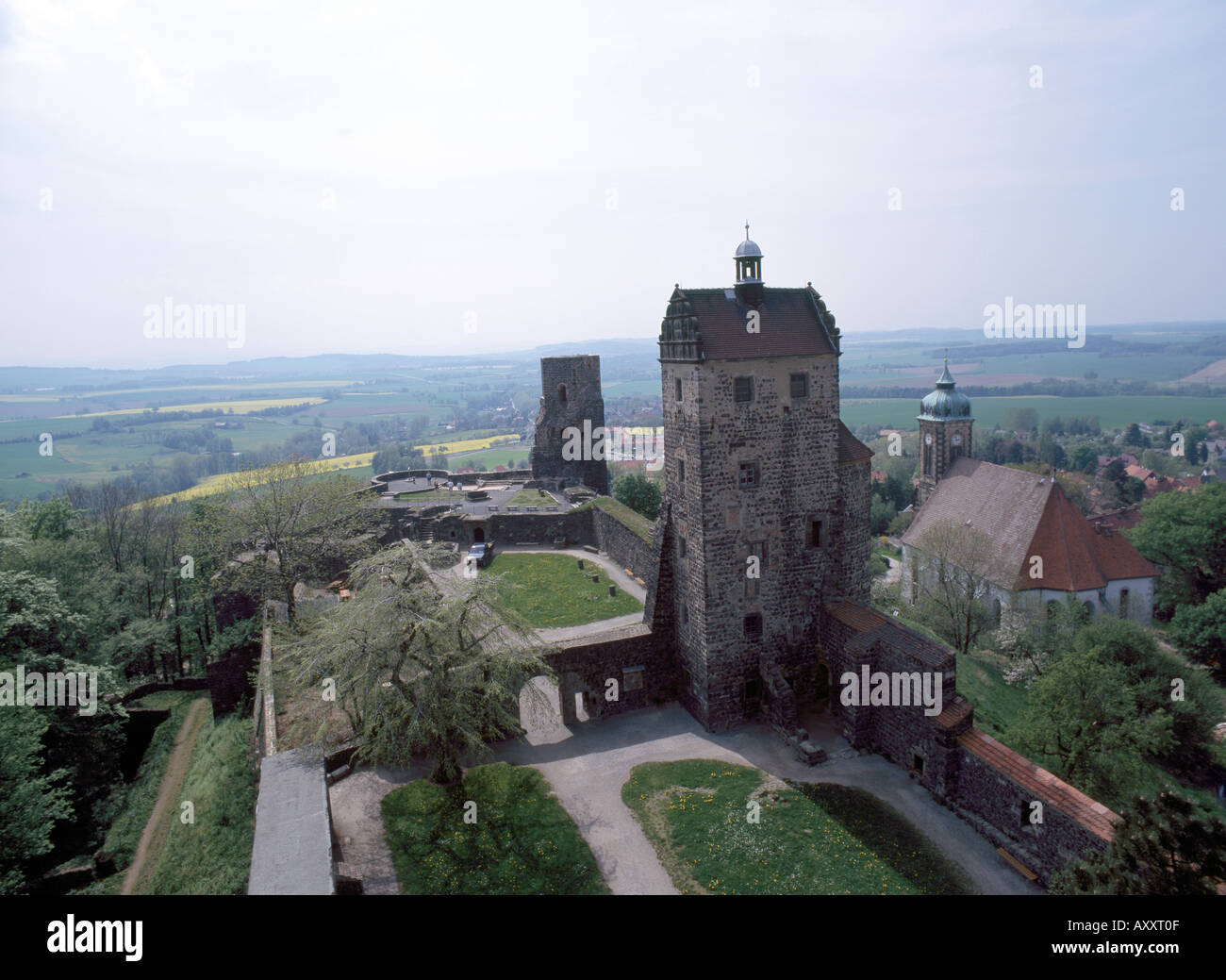 Stolpen, Burg, Blick Vom Coselturm Stockfoto