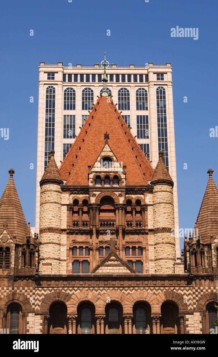 Die Türme der Trinity Church, Copley Square, Boston, Massachusetts, USA Stockfoto
