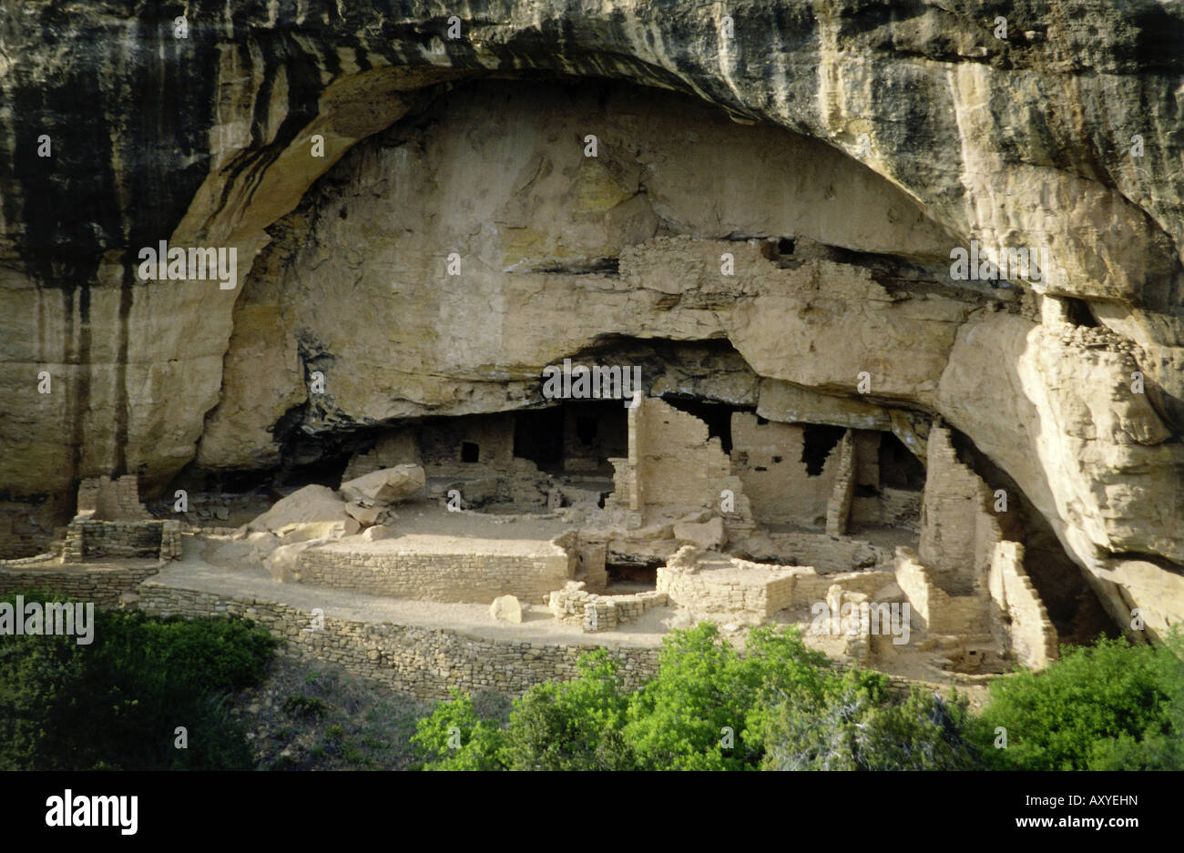 Geographie / Reisen, USA, Colorado, Mesa Verde Nationalpark, Oak Tree House, Anazasi Kultur (unbebaut 1200 v. Chr.), Klippe, Wohnungen, Stockfoto