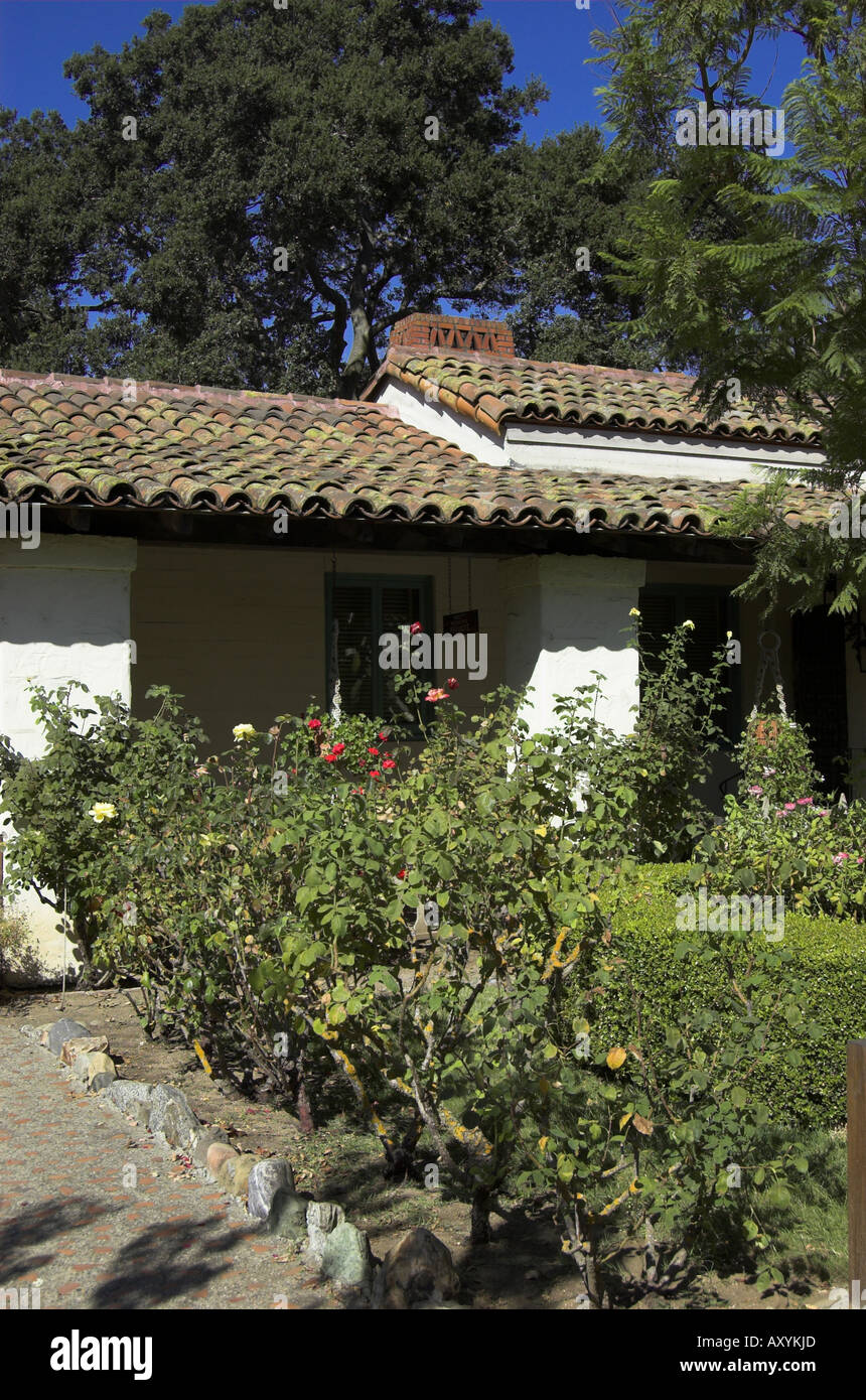Garten in der Mission San Juan Bautista CA USA Stockfoto