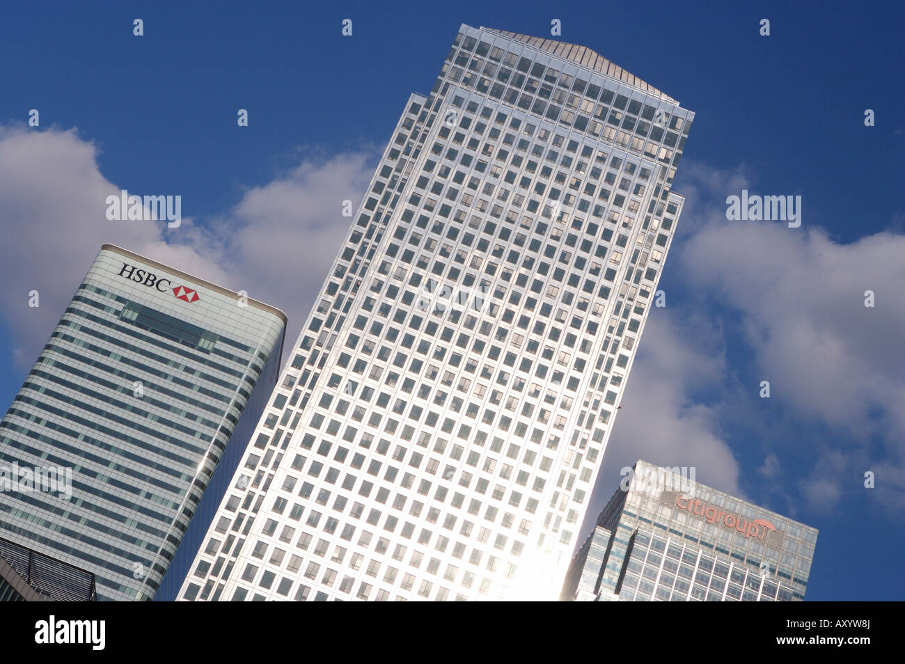 Canary Wharf London Wolkenkratzer Stockfoto