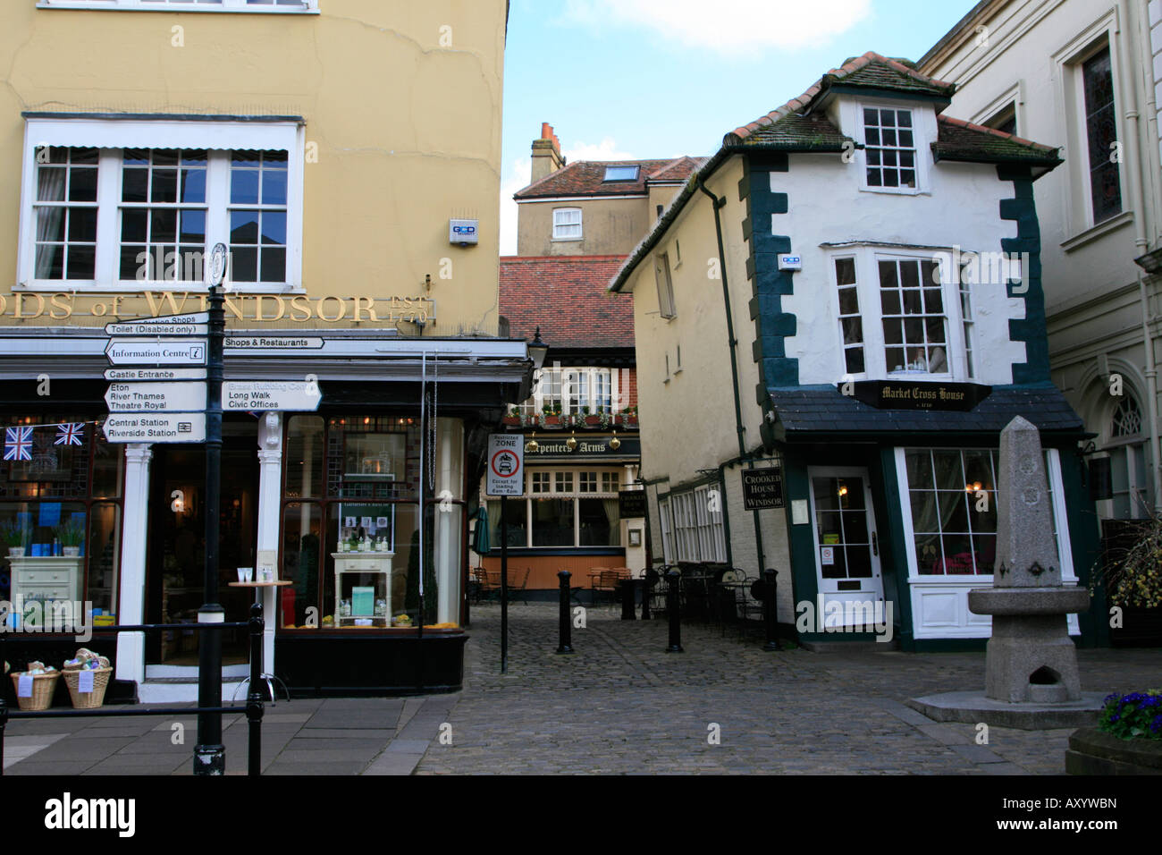 Windsor Castle Stadtzentrum Geschäfte Royal Borough of Windsor und Maidenhead, Berkshire, England, UK, GB Stockfoto