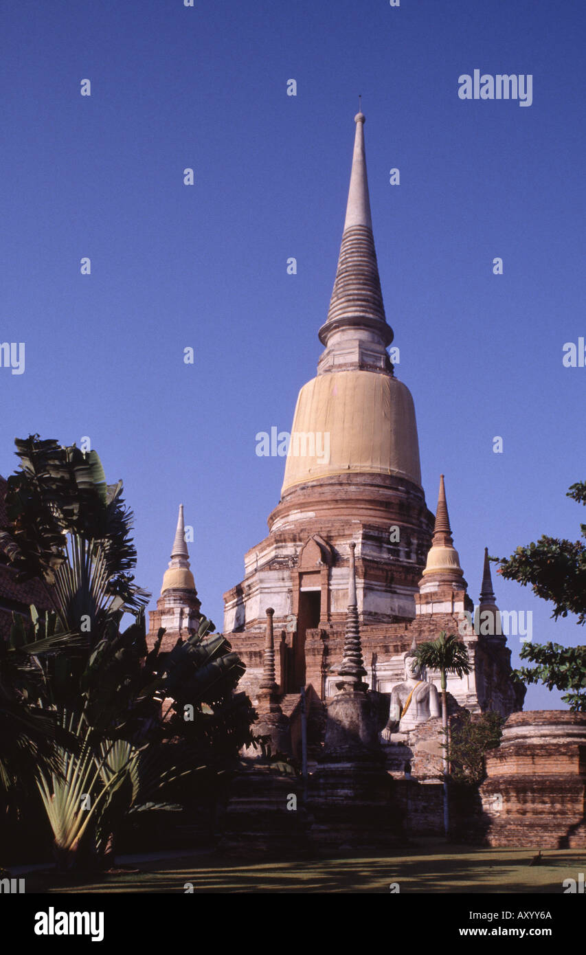 Ayutthaya, Tempel Chedi Chaya, Totale Stockfoto