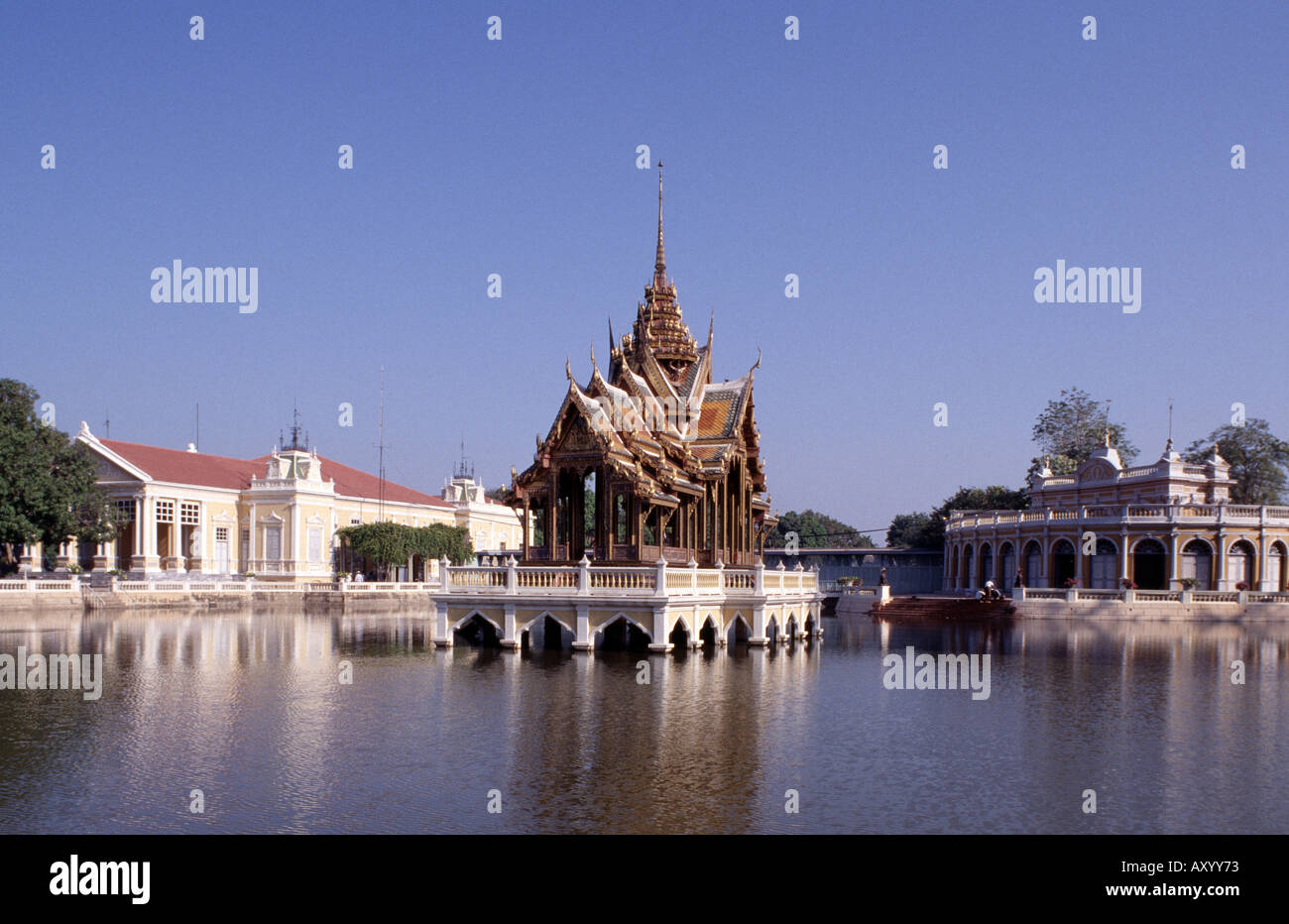 Ayutthaya, Bang Pa In Palast, Totale Stockfoto