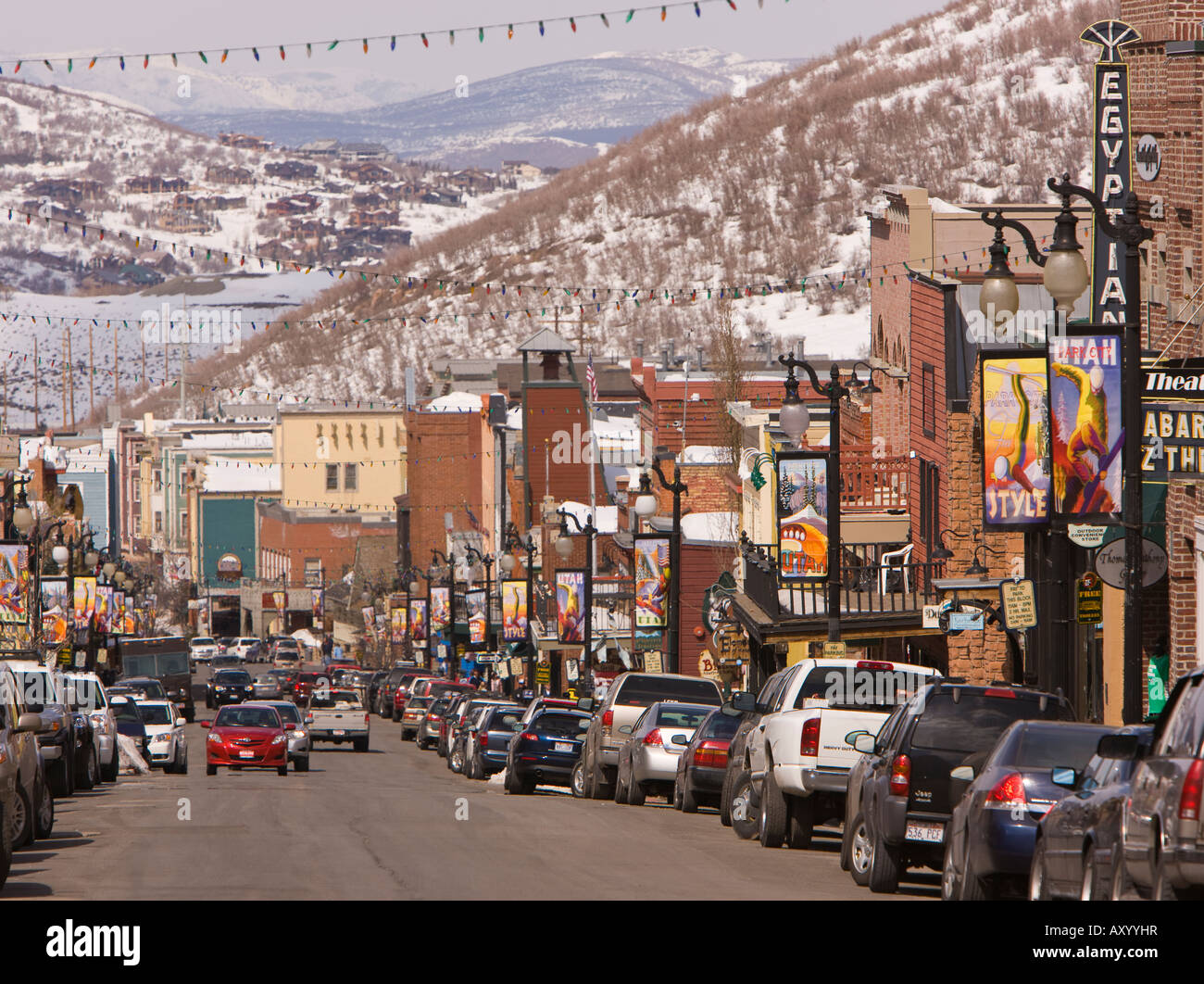 PARK CITY UTAH USA - Main Street Park City eine historische Bergstadt in Wasatch mountains Stockfoto