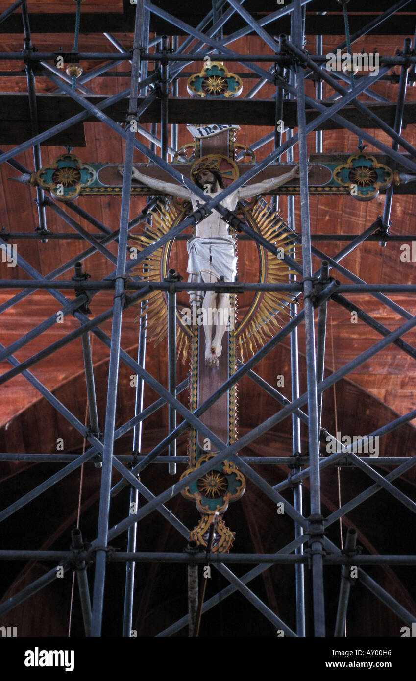 Paramaribo eine Statue von Jesus in die hölzerne St. Peter und Paul