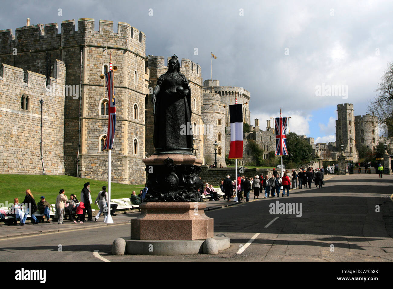 Windsor Castle Stadtzentrum Touristen Royal Borough of Windsor und Maidenhead, Berkshire, England, UK, GB Stockfoto