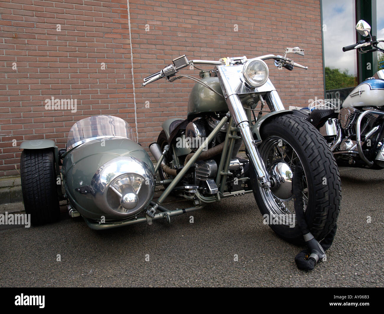 Eine schöne Kombination von Harley Davidson und Beiwagen Stockfoto