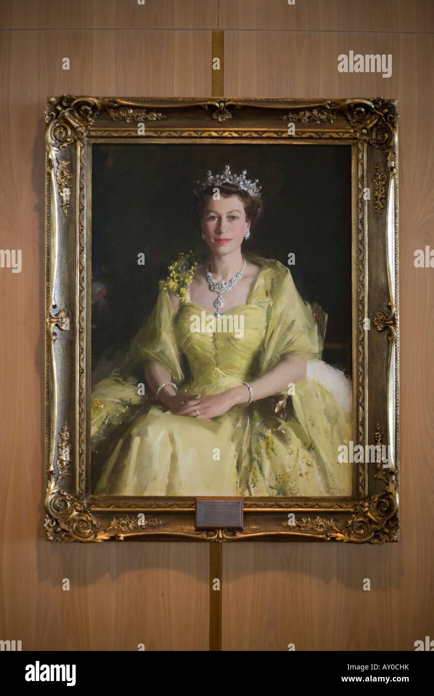 Puppenhaus Die Queen Mutter Elizabeth Portrait Bild IN Gold Rahmen 1:12 Maßstab 