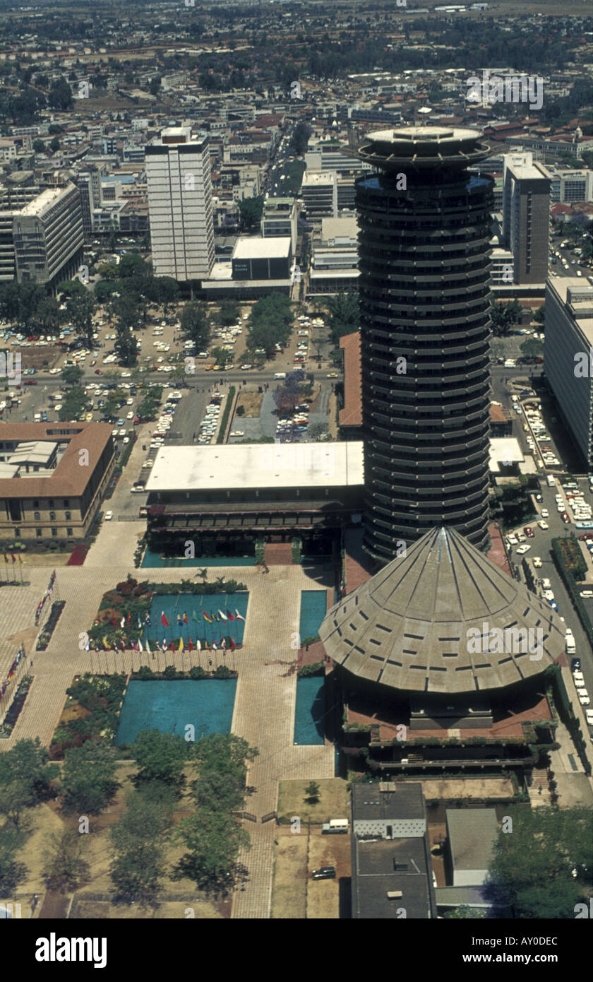 Luftbild von der Jomo Kenyatta International Conference Centre Nairobi Kenia in Ostafrika Stockfoto