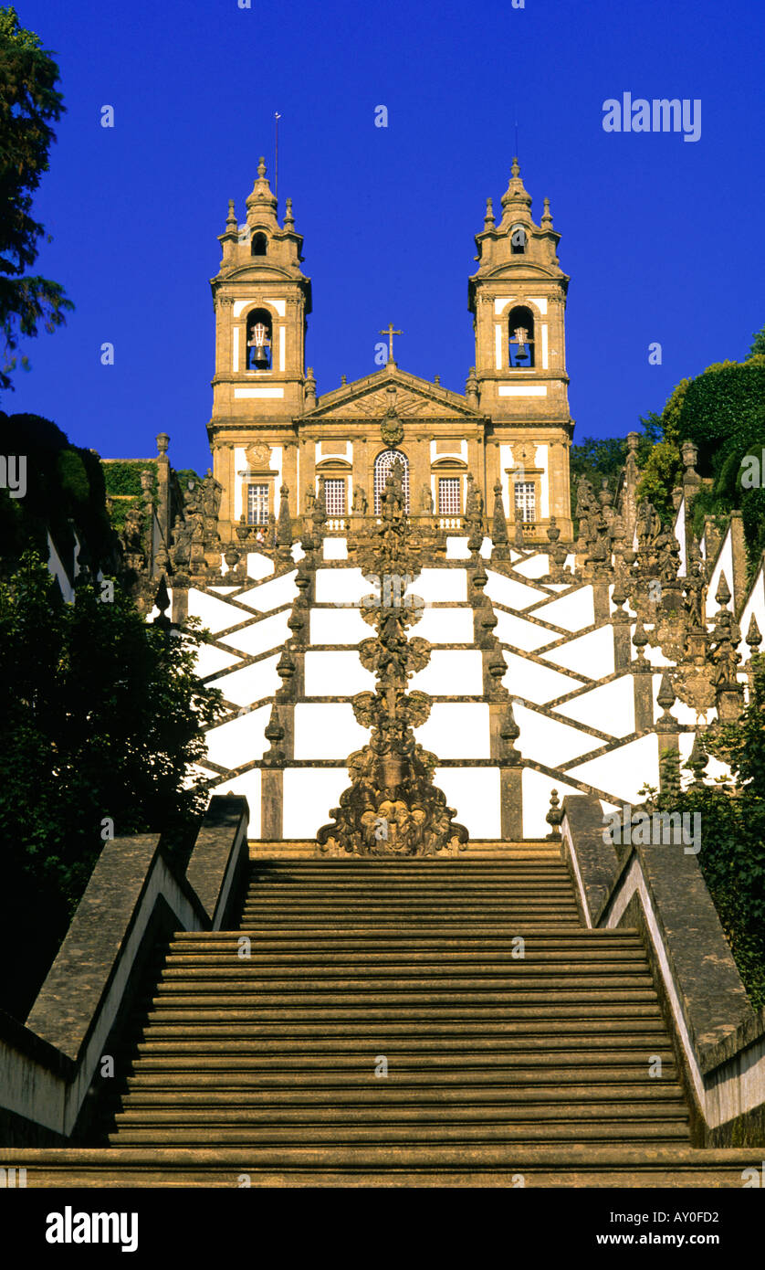 Wallfahrtskirche Bom Jesus Monte-Braga-Portugal Stockfoto