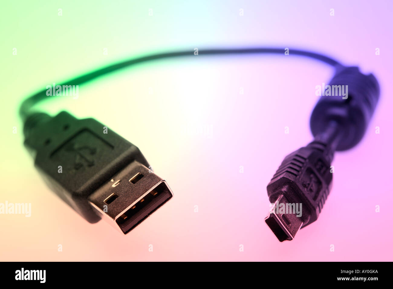 Kommunikationskabel USB Stockfoto