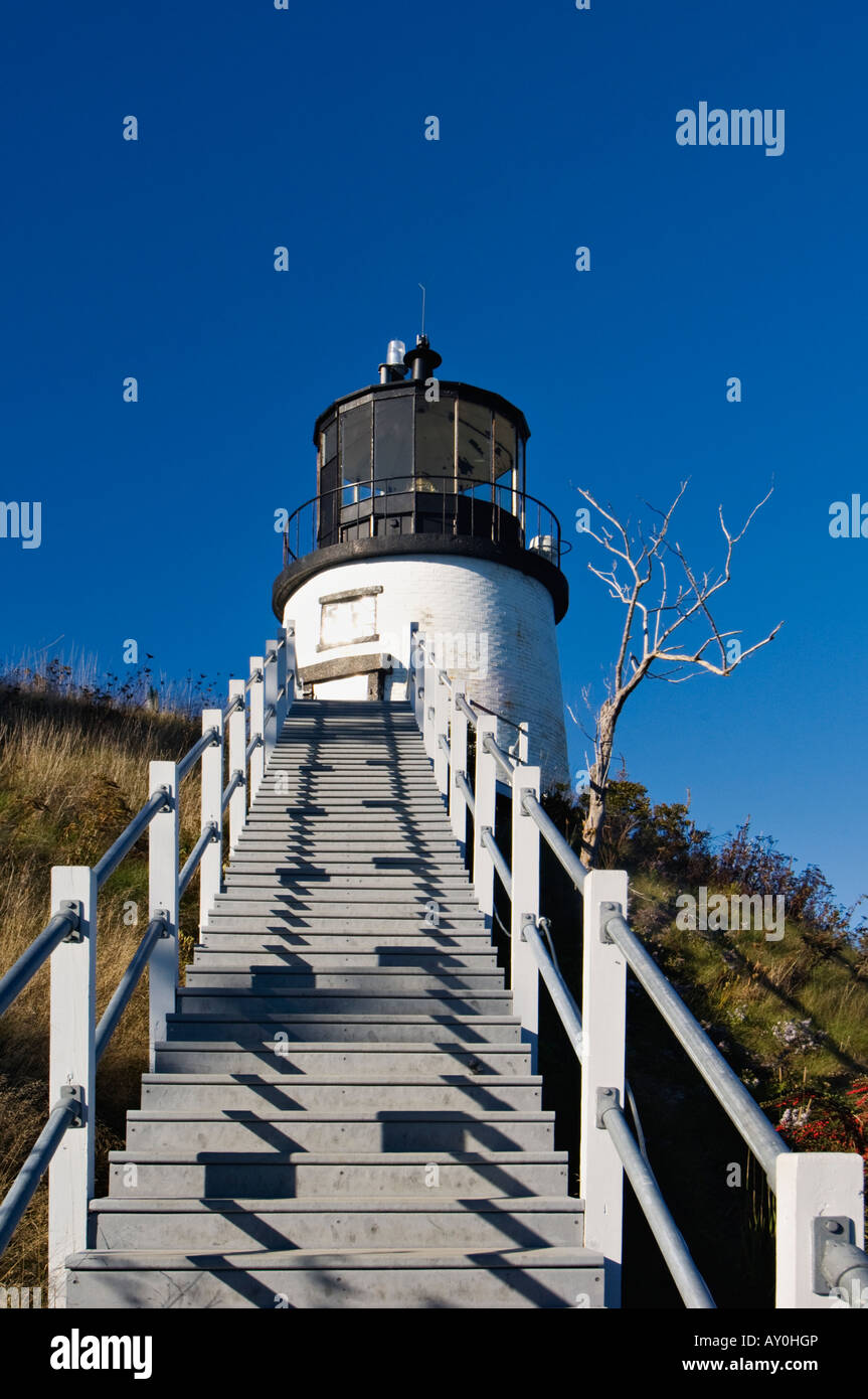 Eule s Head Leuchtturm in Owl s Head Light State Park Maine Stockfoto
