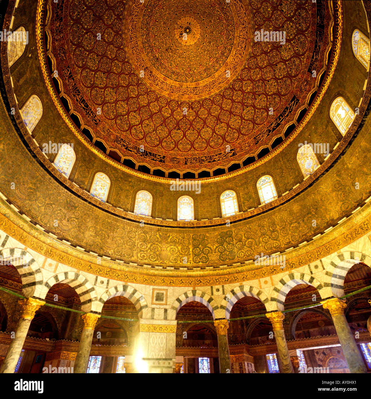 Dome Of The Rock Interior Jerusalem Stockfotos Dome Of The