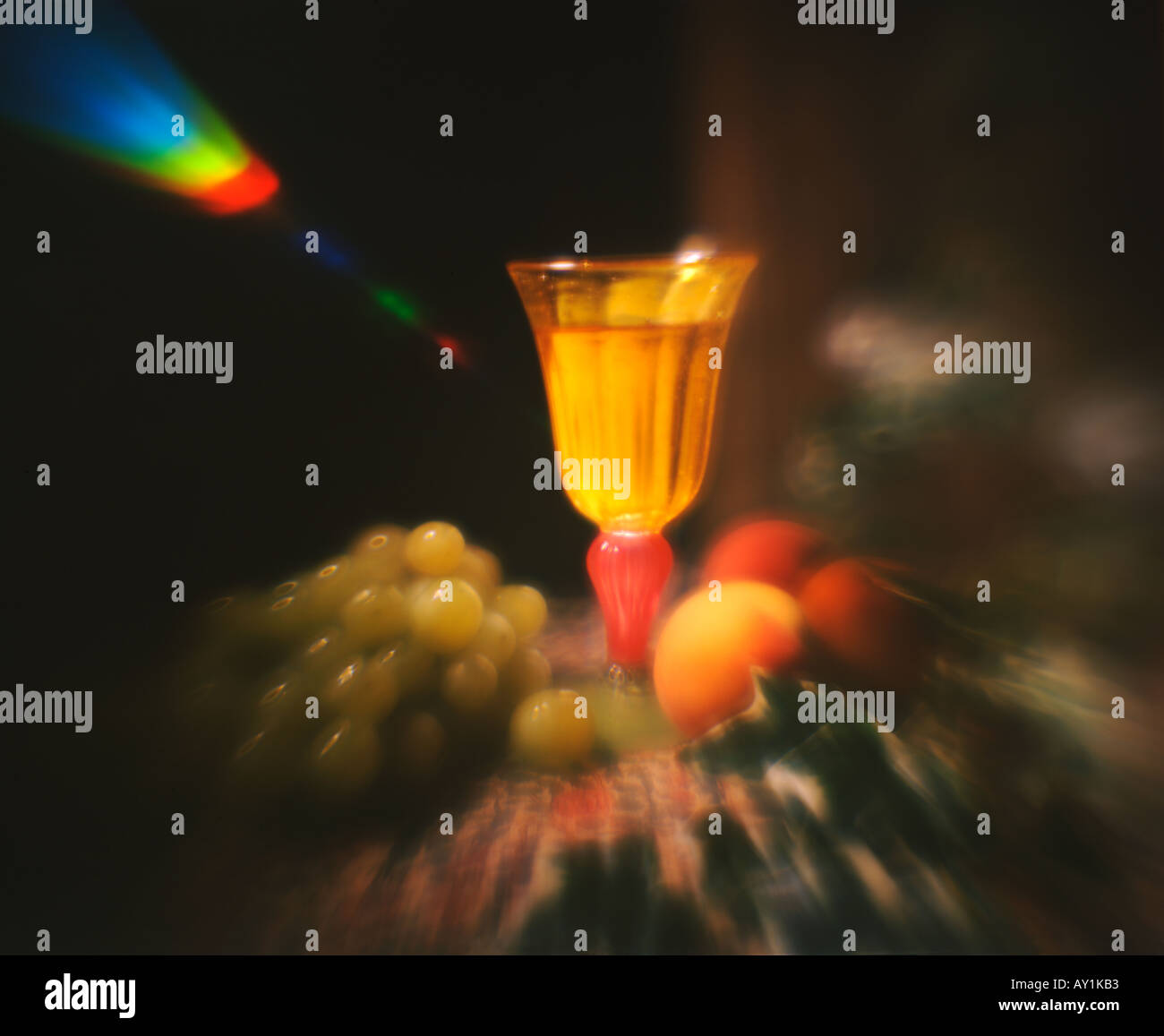 Obst und Wein Stockfoto