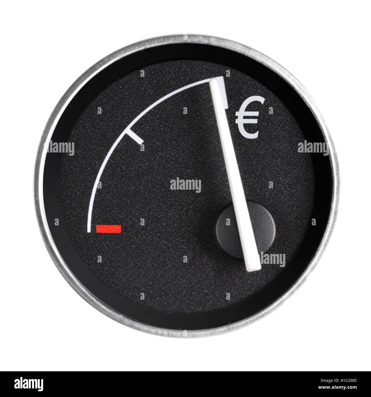 Tankanzeige mit Euro-Zeichen, zeigt volle gekennzeichnet Stockfoto