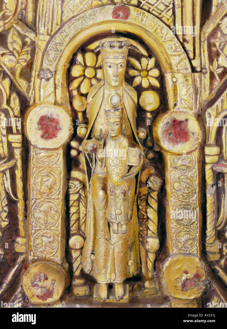 Bildende Kunst, religiöse Kunst, Goldenen Altar aus dem Liesbjerg, Detail, Aarhus, 1. Hälfte 12. Jahrhundert, National Museum, Kopenhagen,, Artist's Urheberrecht nicht geklärt zu werden. Stockfoto