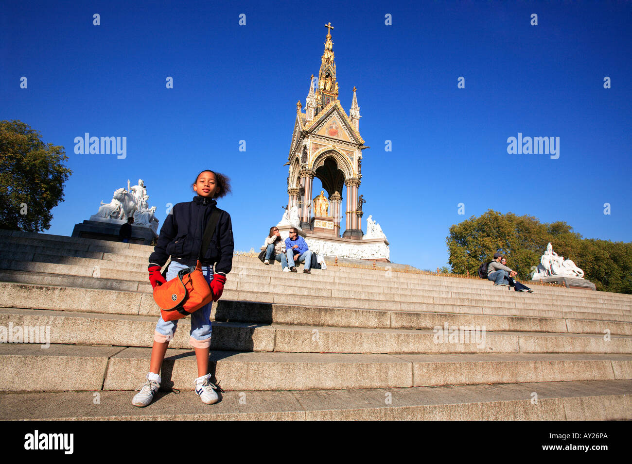 VEREINIGTES KÖNIGREICH LONDON KENSINGTON GARDENS PARK DAS ALBERT MEMORIAL Stockfoto