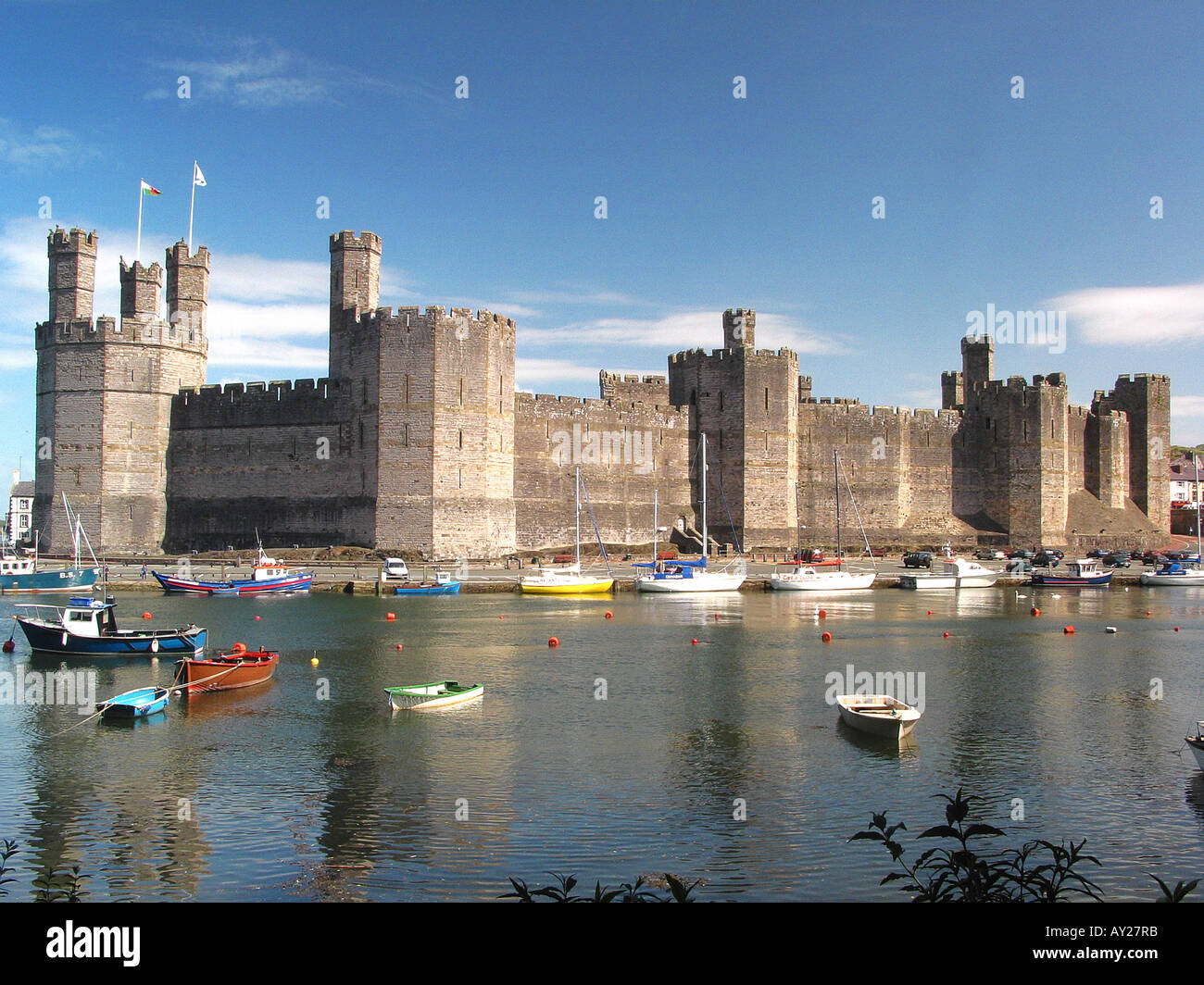 Caernarfon Castle in Nord-Wales Stockfoto