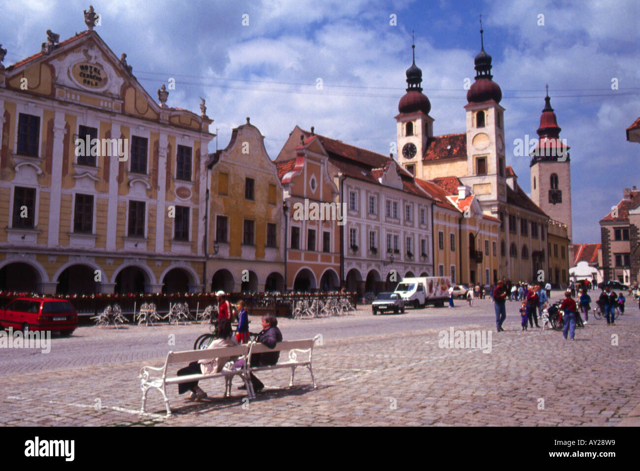 Zentrum der Renaissance Stadt Telc-Tschechien Stockfoto