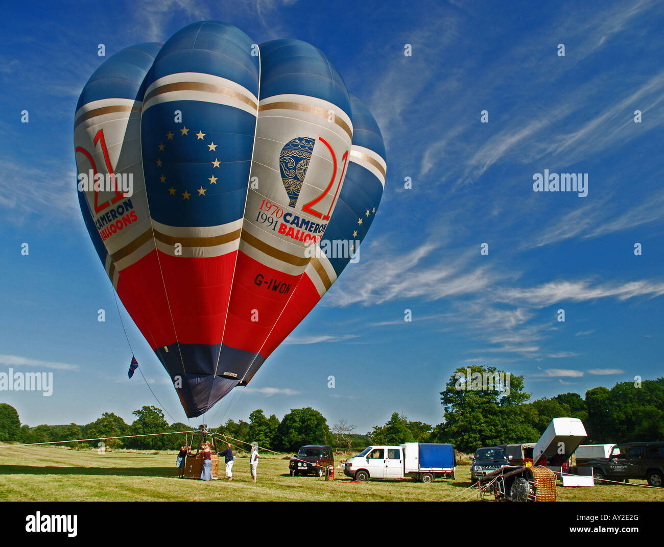 jährlichen Ballonfestival Groombridge Place Gärten Stockfoto