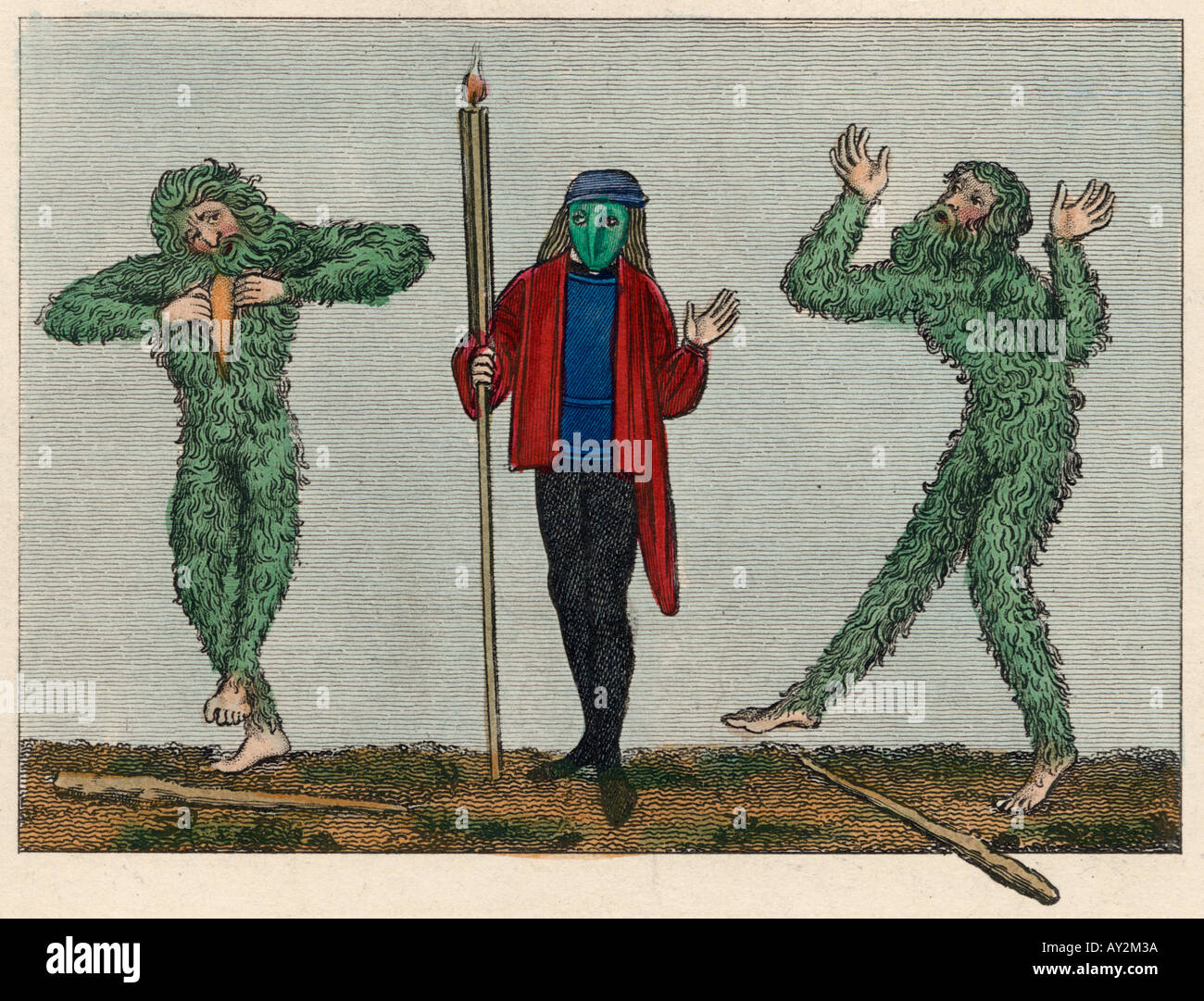 Folklore grüne Männer Stockfoto