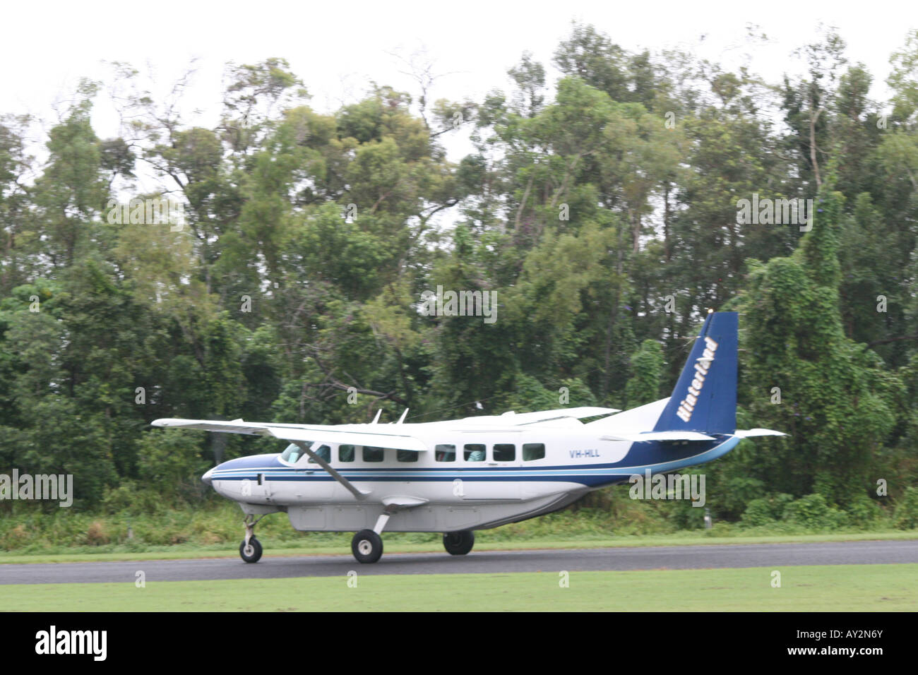 Modell der Cessna 208 Caravan - Leichtflugzeug [Dunk Island, Gegenteil Mission Beach, Queensland, Australien, Ozeanien].               . Stockfoto