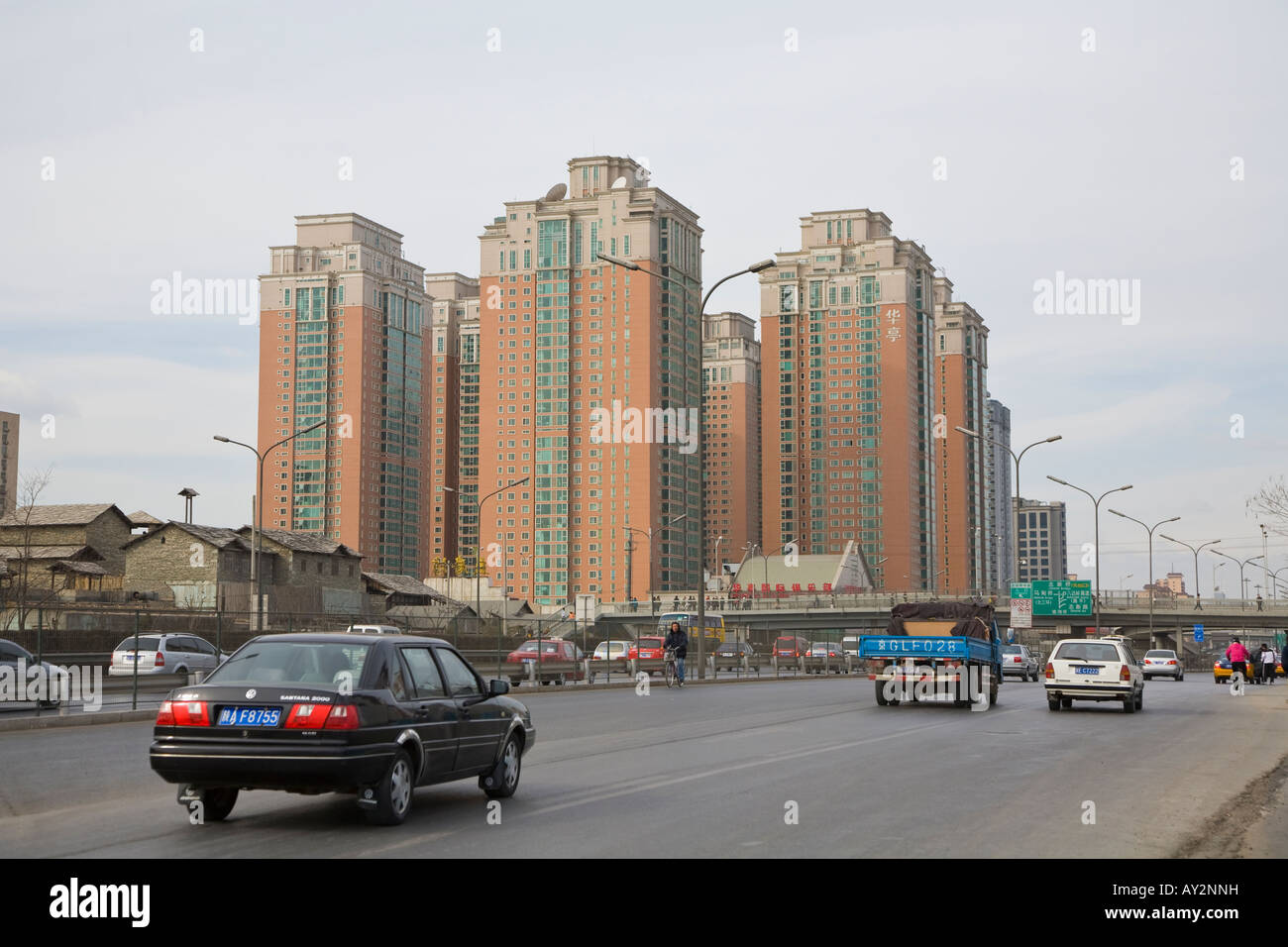 Wochenend-Verkehr in Peking März 2008 Stockfoto