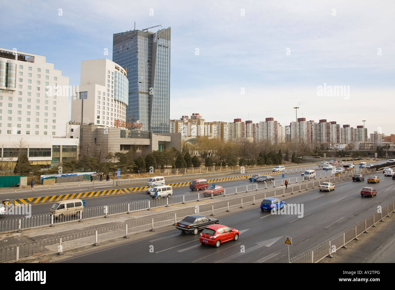 Wochenend-Verkehr in Peking März 2008 Stockfoto