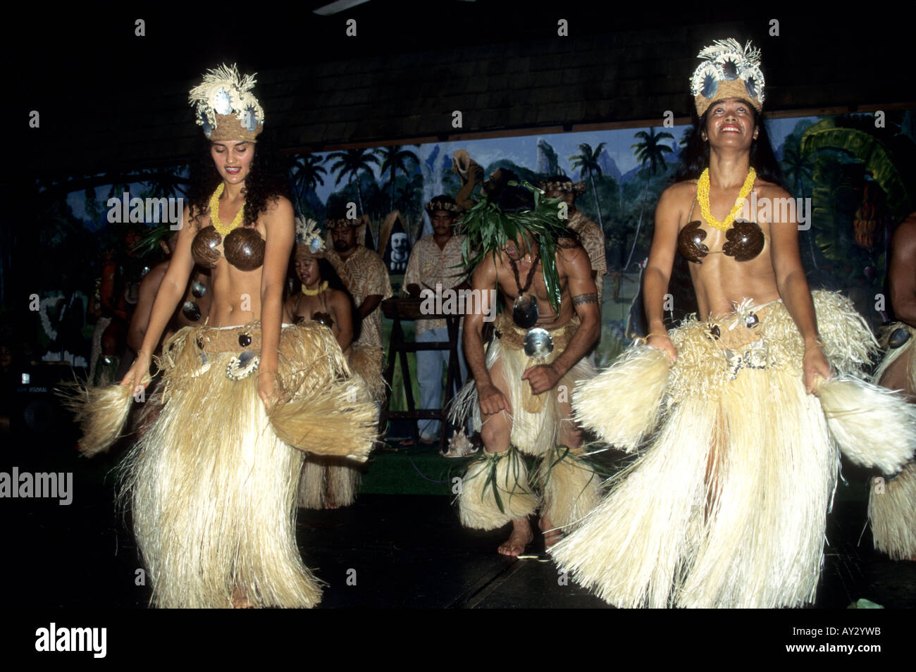 Mädchen der Cook-Inseln den Hula. South Pacific.Polynesia Stockfoto
