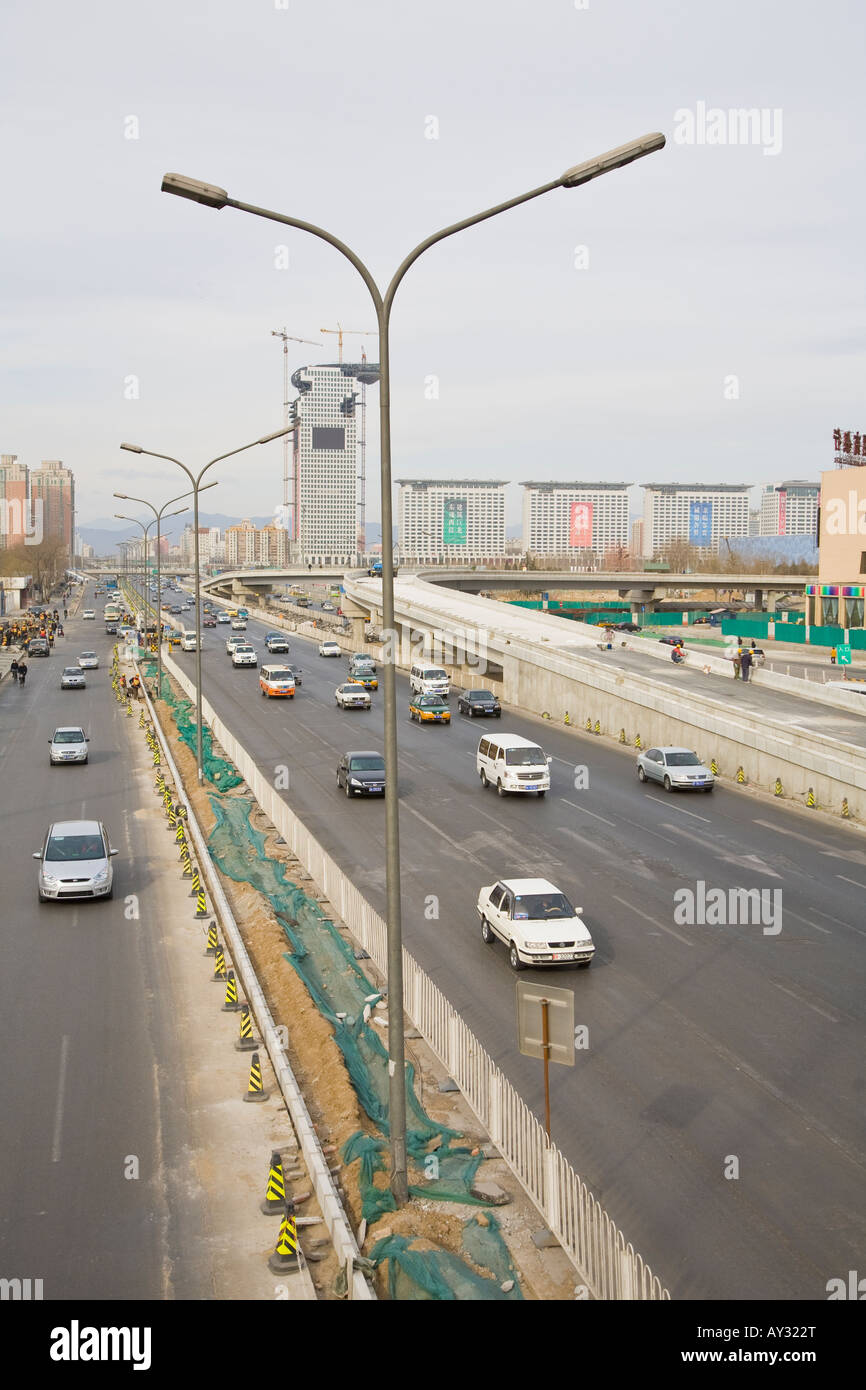 Wochenend-Verkehr in Peking März 2008 Stockfoto