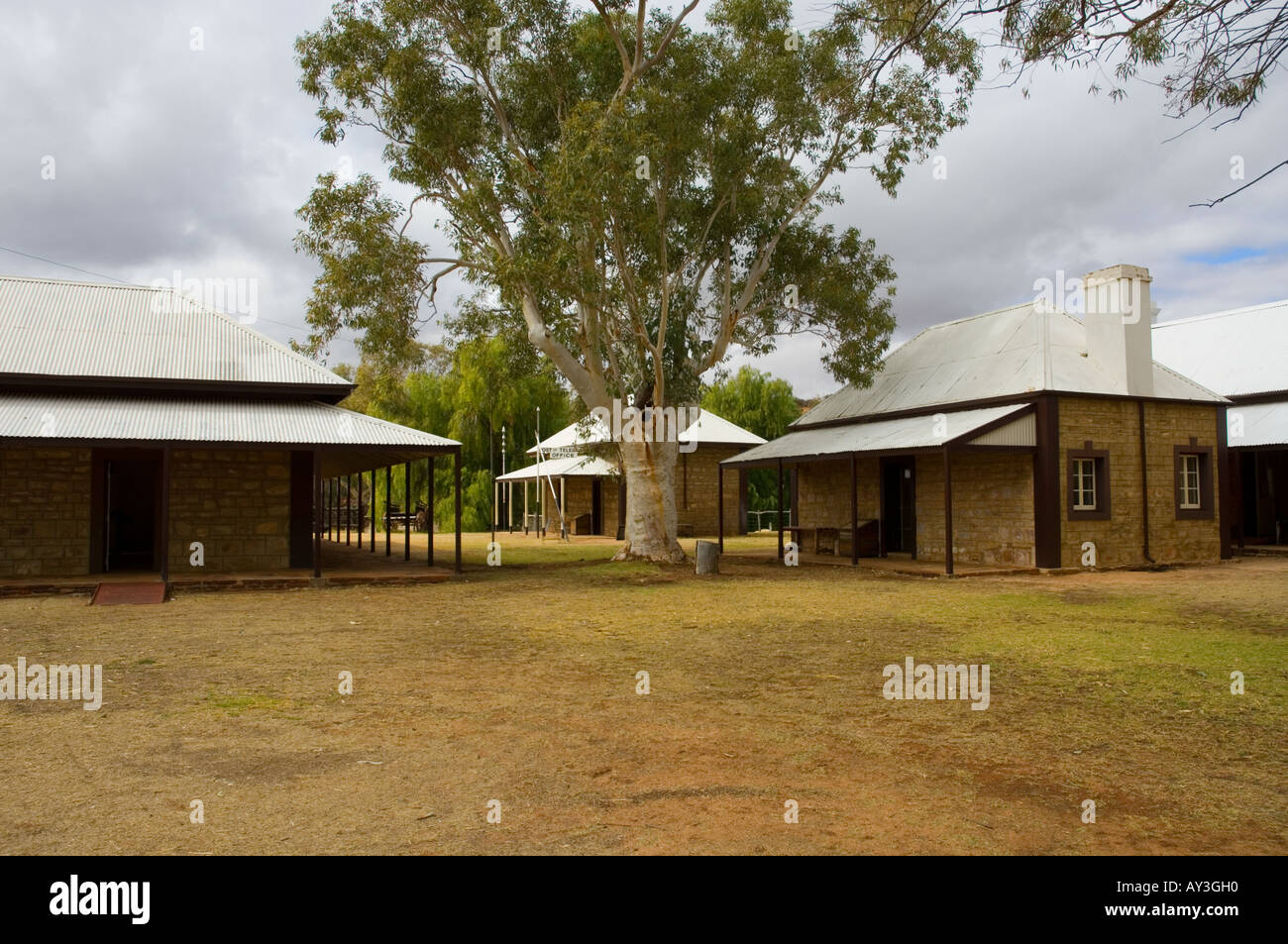 Alten Telegraph Station Alice Springs Stockfoto