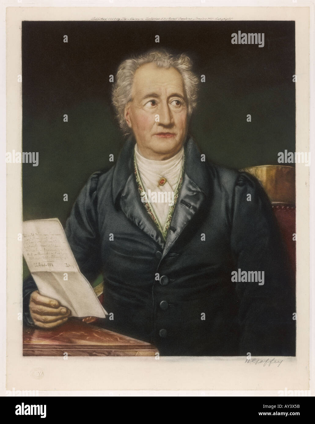 Goethe Stieler Farbe Stockfoto
