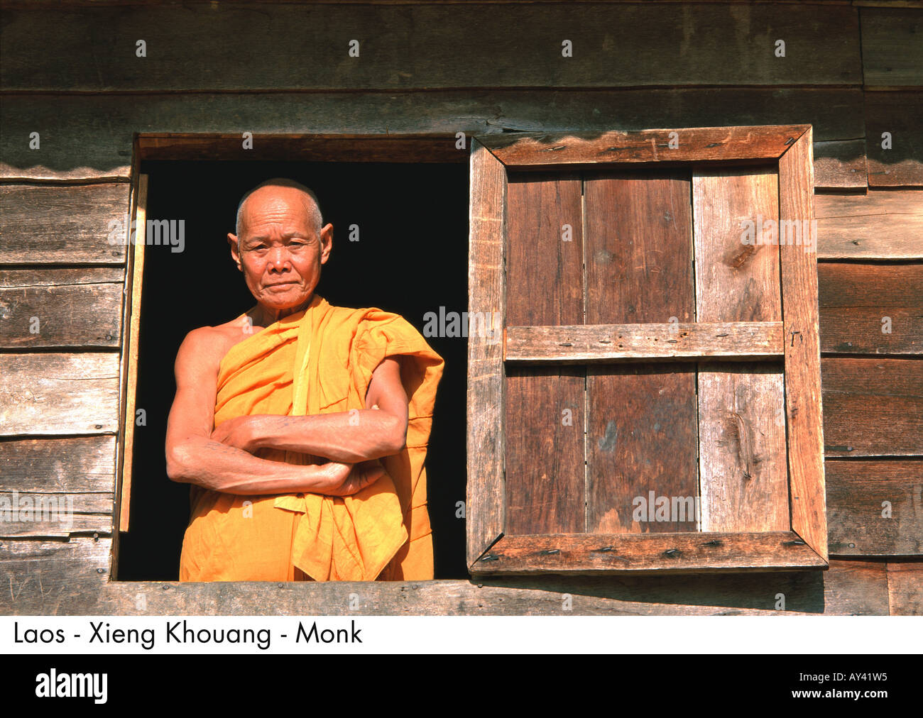 Laos Xieng Khouang Mönch Stockfoto