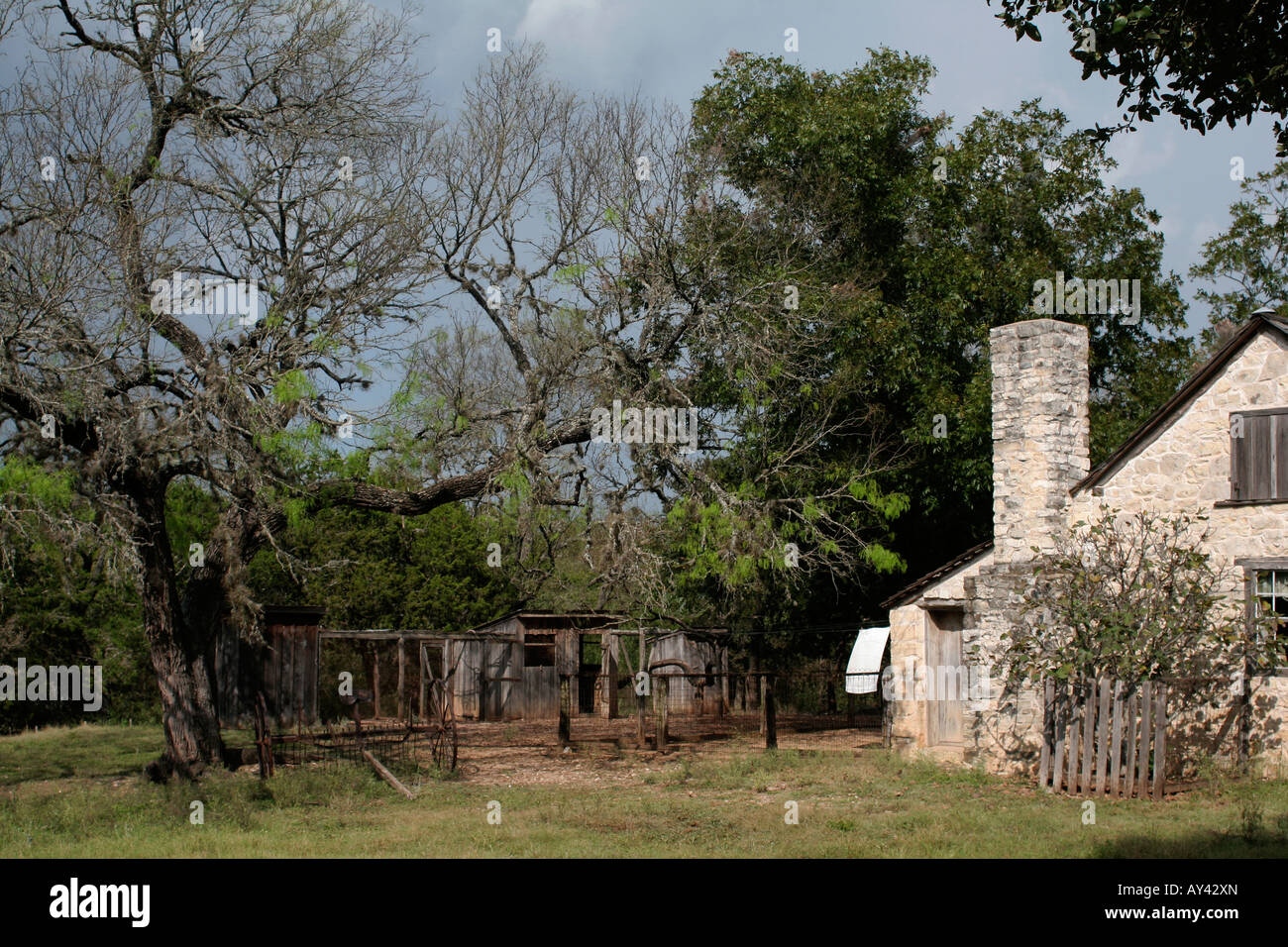 Historischer Bauernhof auf LBJ Ranch State Park Stockfoto