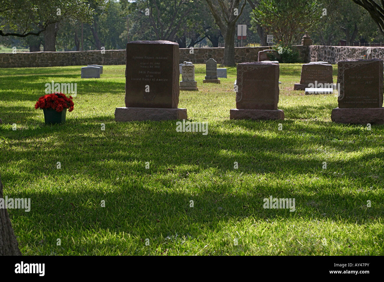 Lyndon und Lady Bird Grabstätten LBJ Ranch in der Nähe von Johnson City Texas Stockfoto