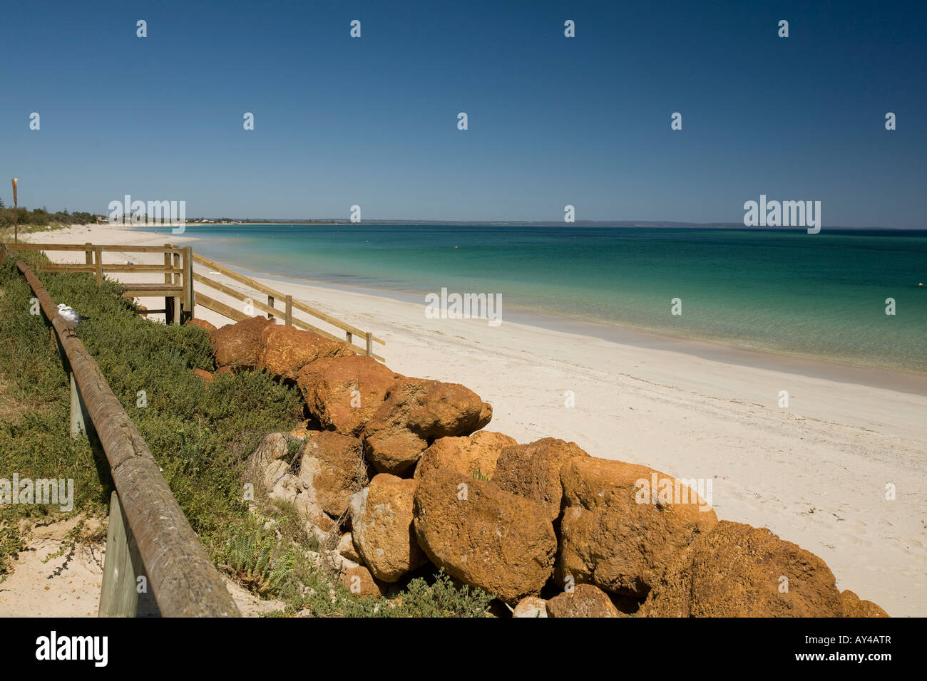 Busselton Strand und Geographe Bucht, Margaret River Region, Westaustralien Stockfoto