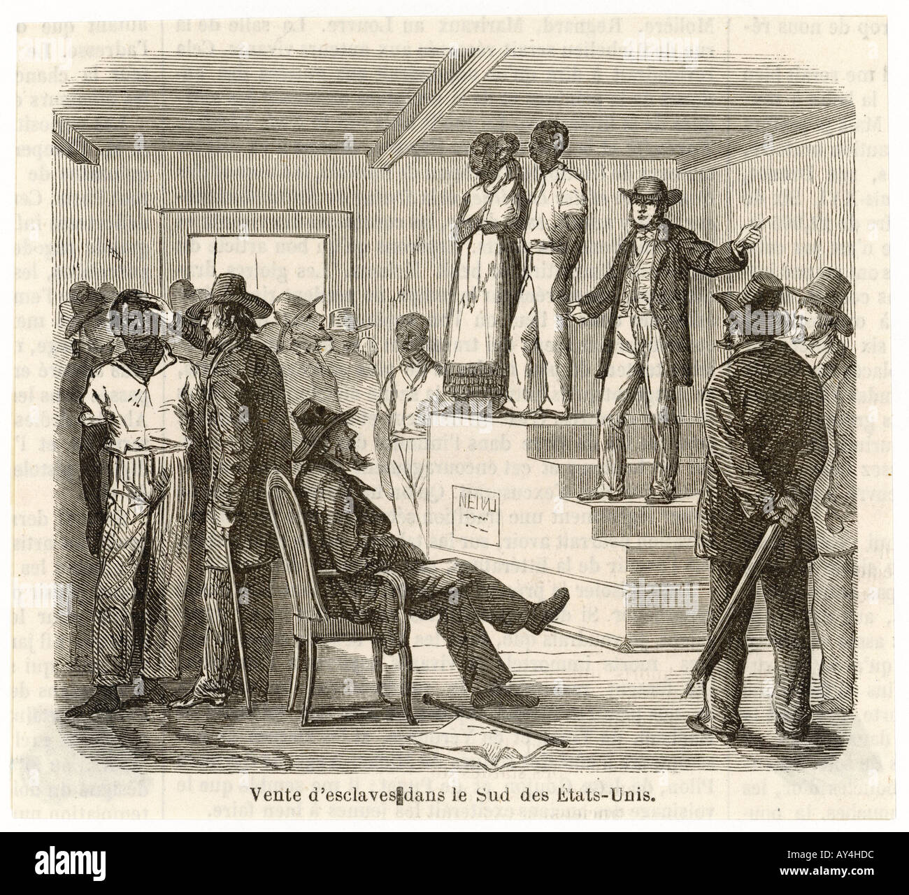 Slave-Verkauf In Amerika Stockfoto