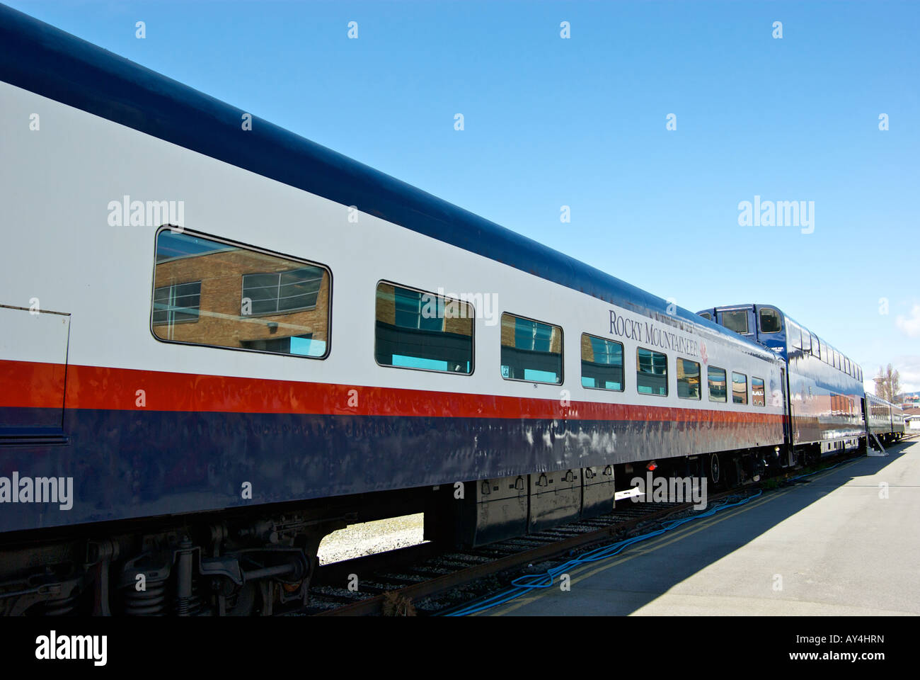 Rocky Mountaineer Bahnhof in Vancouver British Columbia Kanada Stockfoto