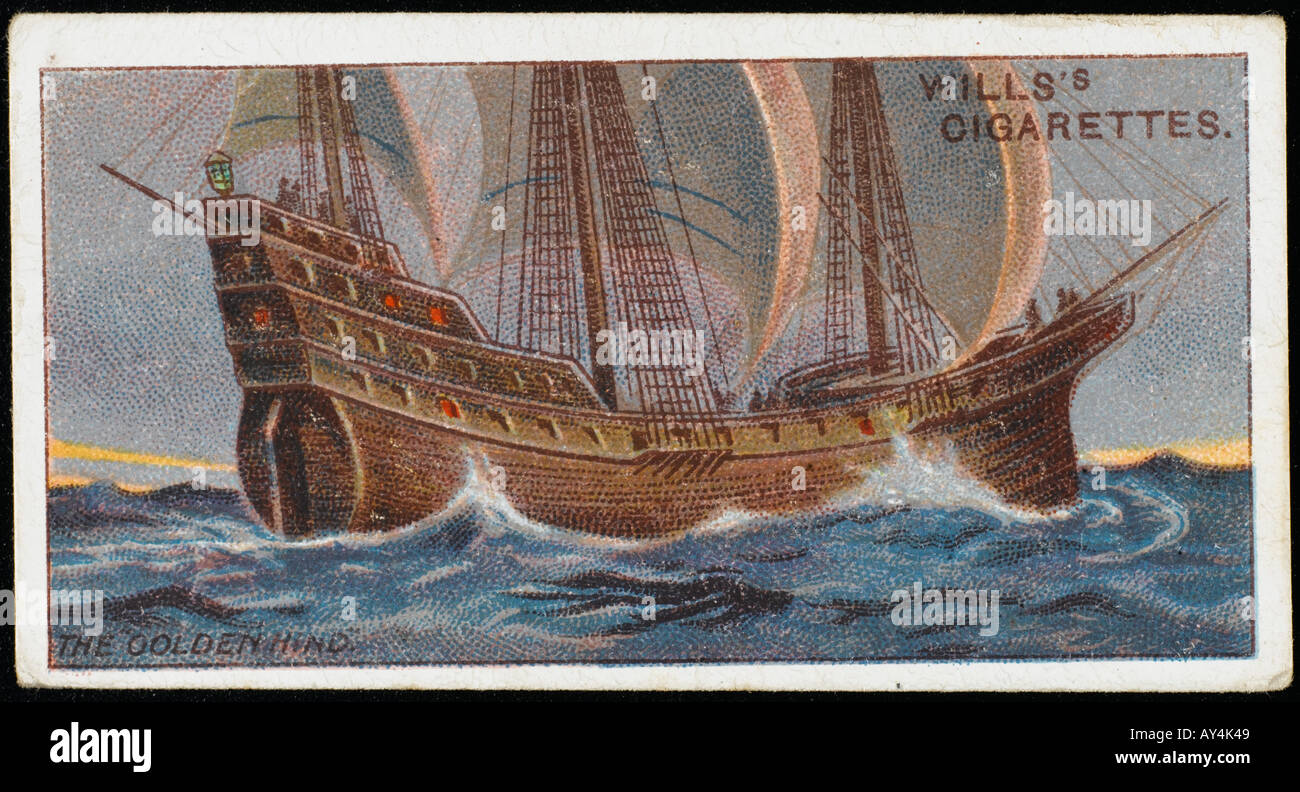 Golden Hind Cig.card Stockfoto