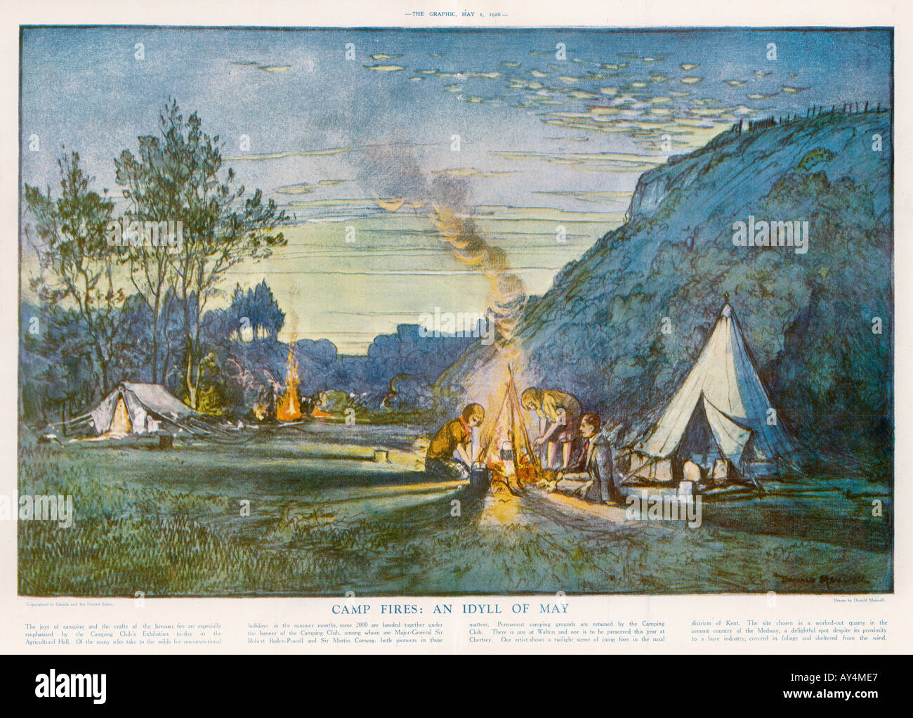 20er Jahre camping Club Stockfoto