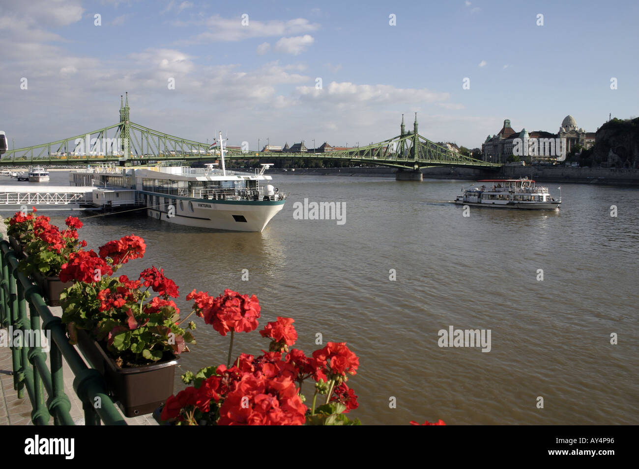 Donau aus der Böschung Budapest Danube Stockfoto