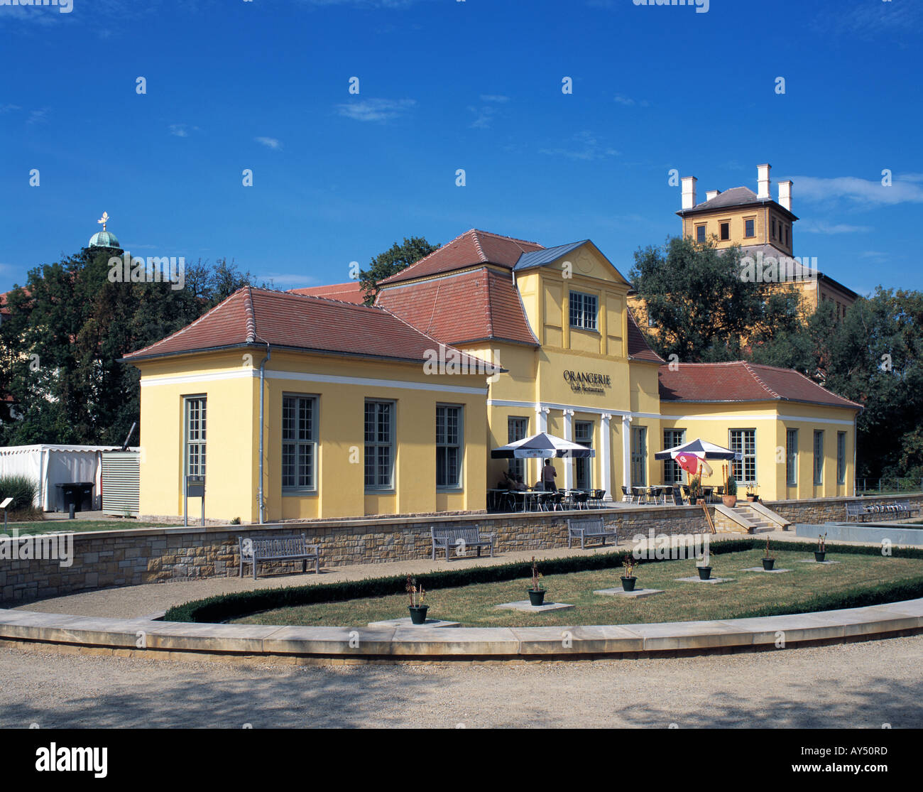 Orangerie Und Torhaus von Schloss Moritzburg in Zeitz, Weisse Elster, Leipziger Tieflandsbucht, Sachsen-Anhalt Stockfoto