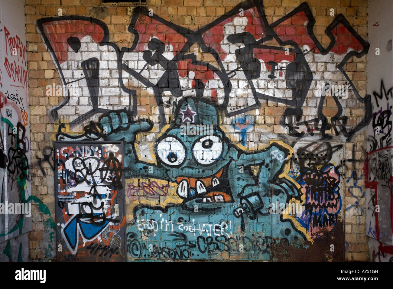 Graffiti in der Nähe von Monbijou Park, Berlin, Deutschland Stockfoto